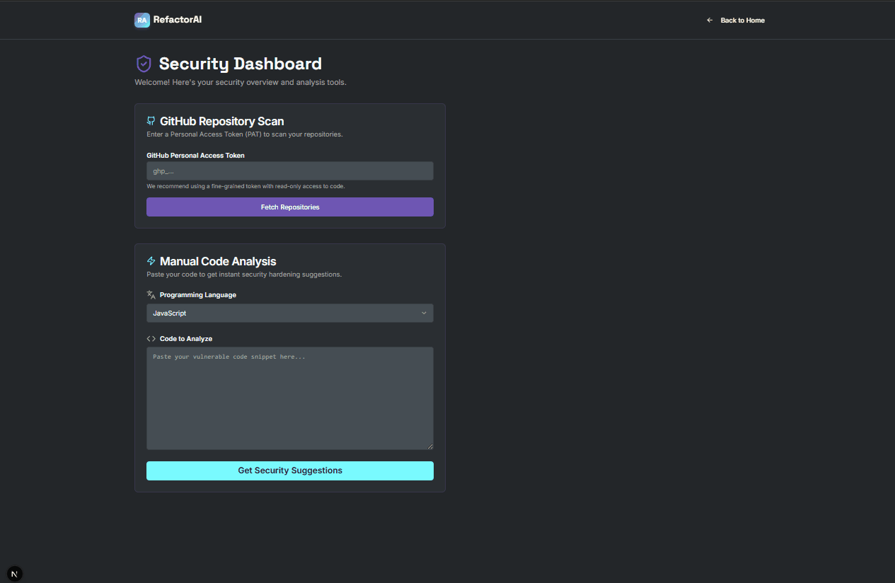 AegiSync demo GIF showing code analysis and refactoring